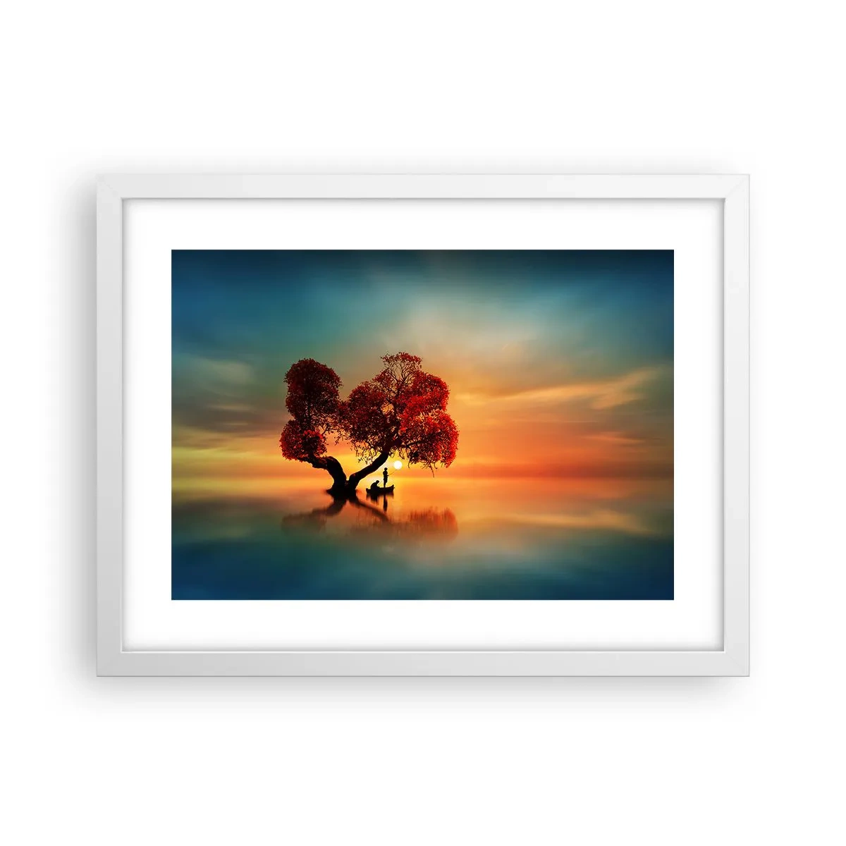 Poster in een witte lijst - Afstanders en de stilte van de wereldlozen - 40x30 cm