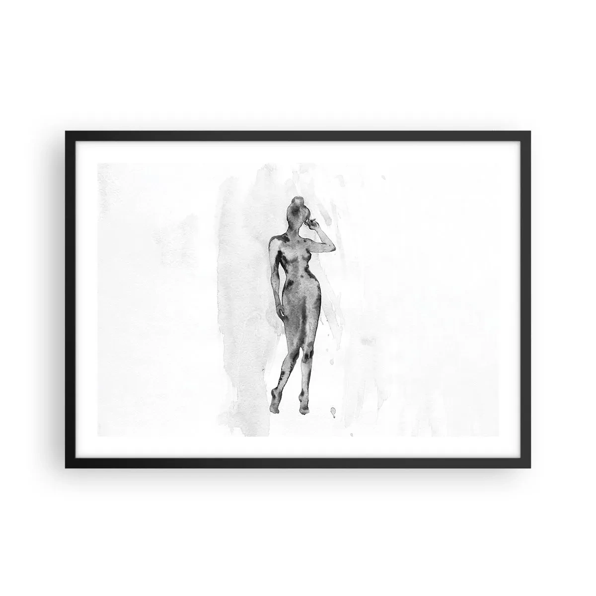 Poster in een zwarte lijst - Een onderzoek naar het ideaal van vrouwelijkheid - 70x50 cm