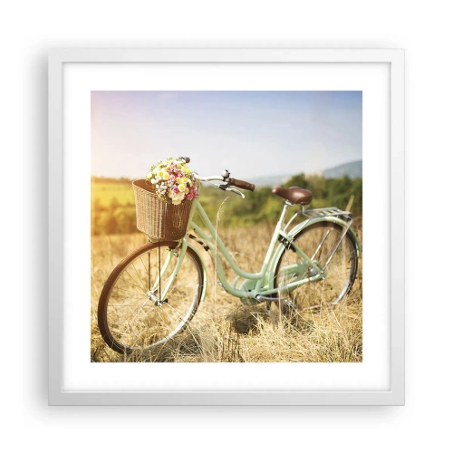 Poster in een witte lijst - Ik blijf hier nog even - 40x40 cm