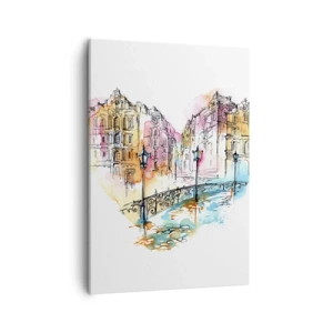 Schilderen op canvas - Het hart van de stad - 50x70 cm