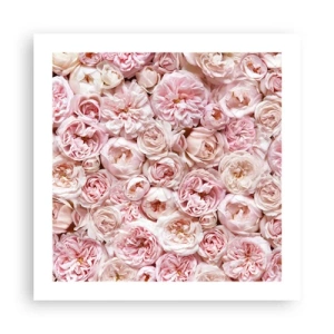 Poster - Een bed van rozen - 50x50 cm
