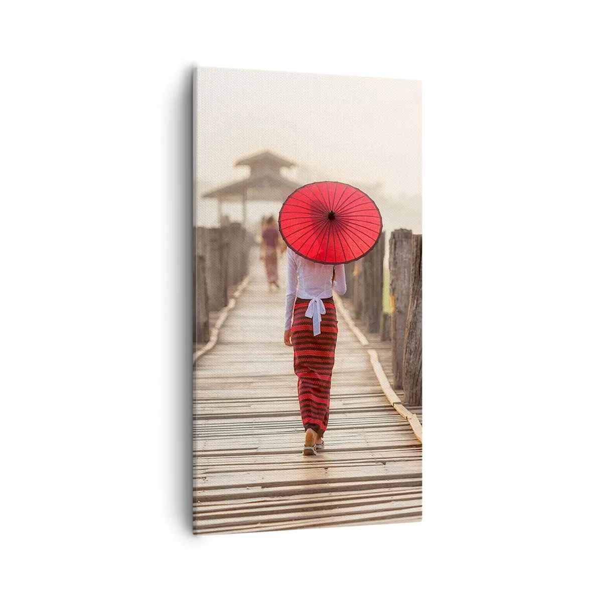 Schilderen op canvas - Op de oude brug - 55x100 cm