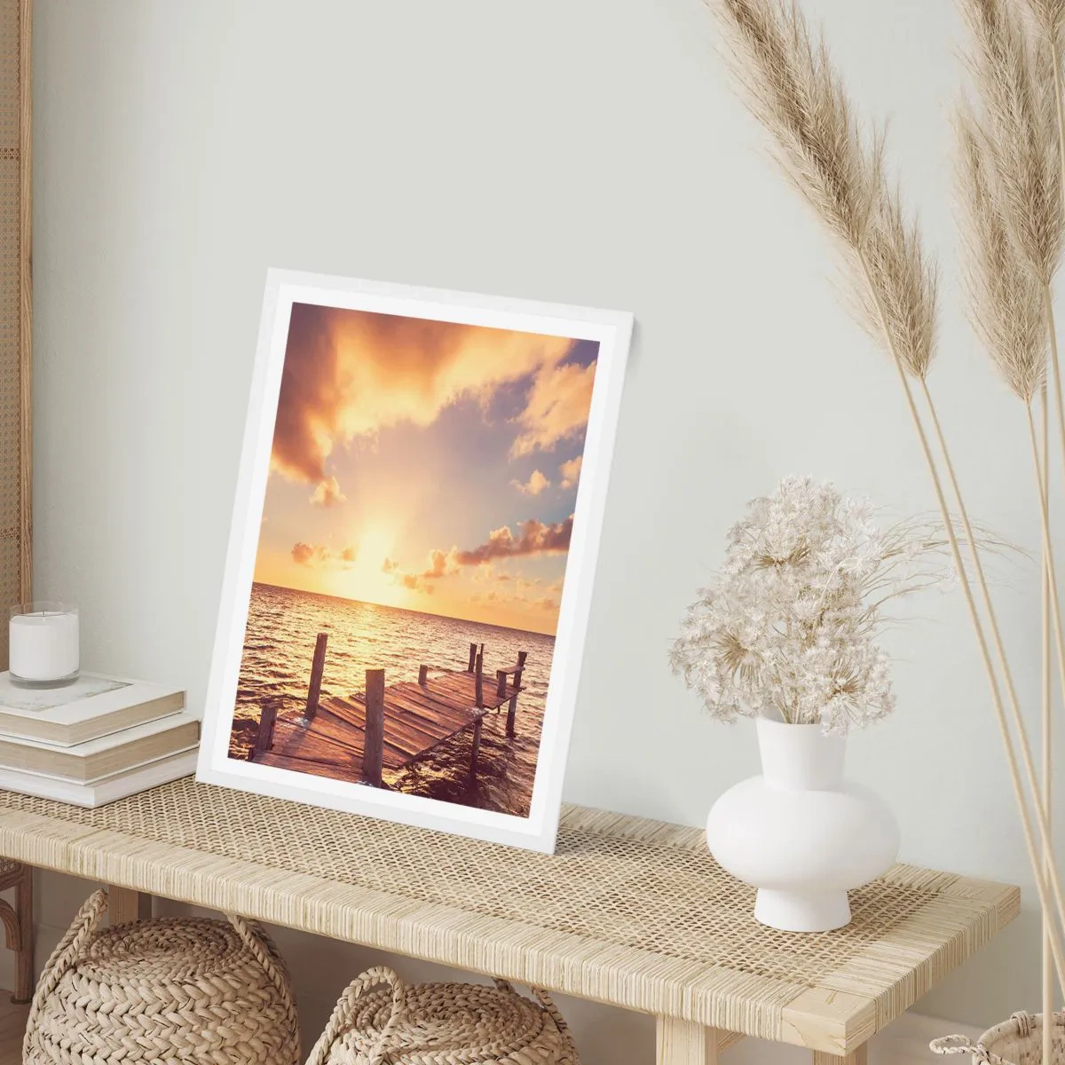 Poster in een witte lijst - Het gouden land van zachtheid - 70x100 cm
