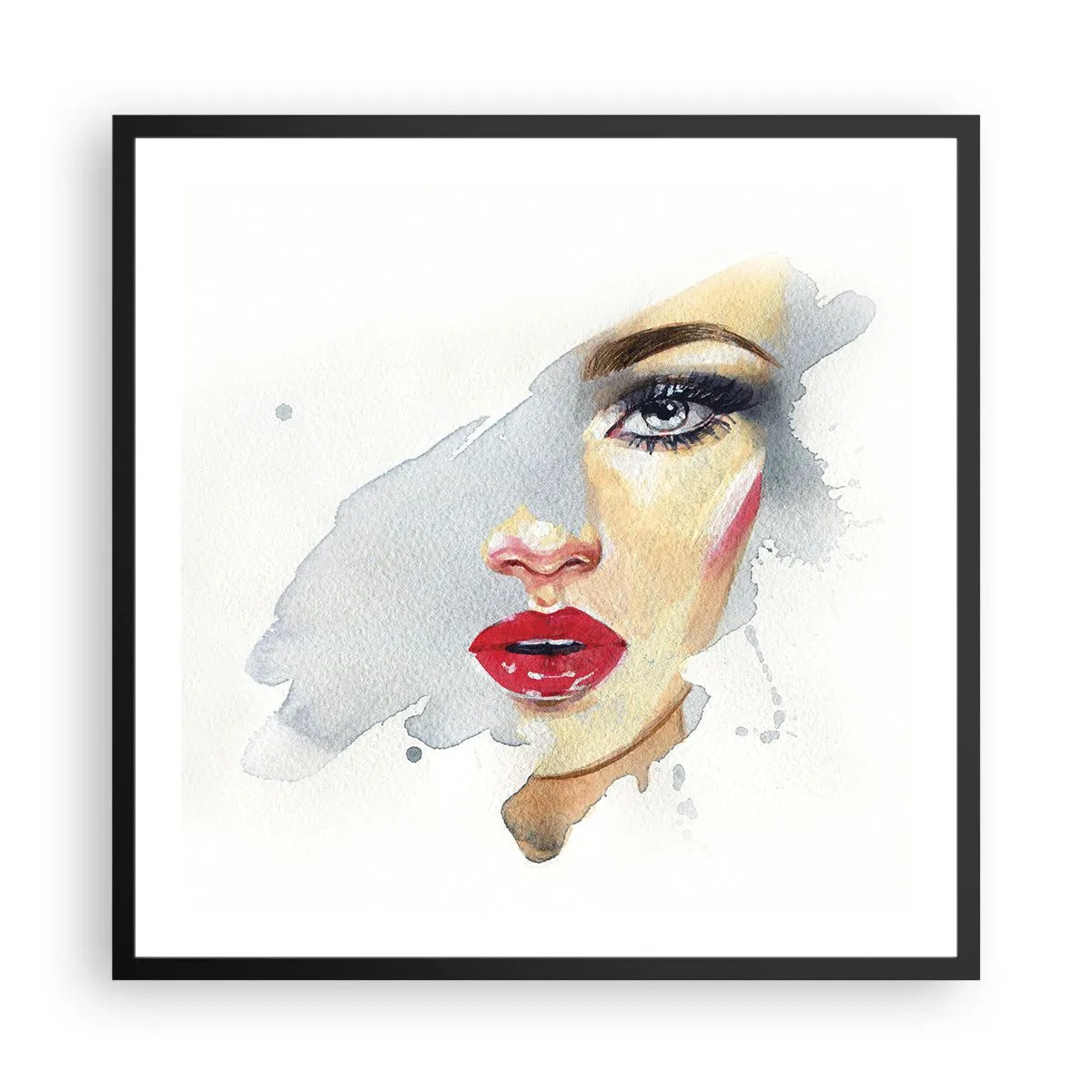 Poster in een zwarte lijst - Weerspiegeld in een druppel water - 60x60 cm