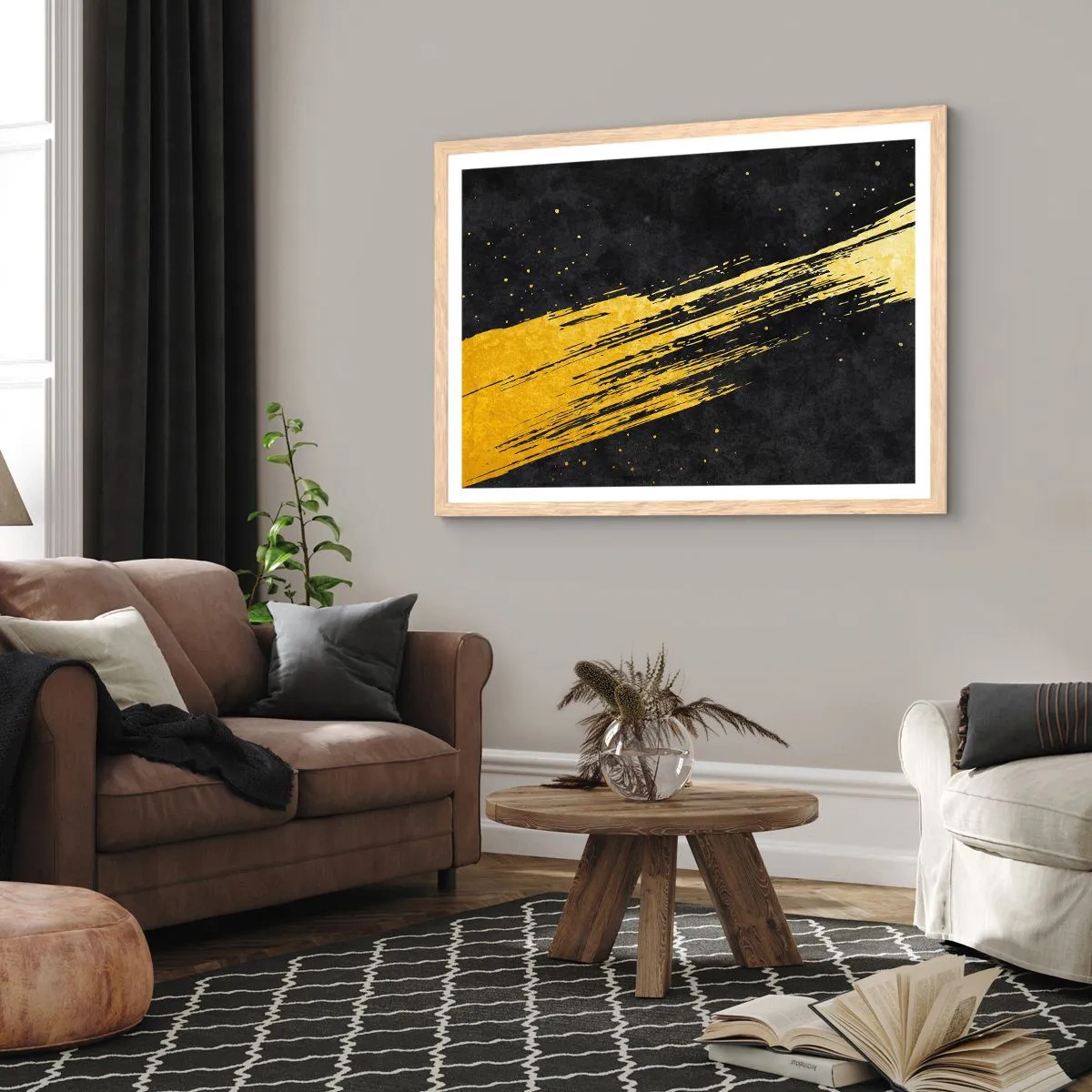 Een poster in een licht eiken lijst - Spring in hyperruimte - 91x61 cm