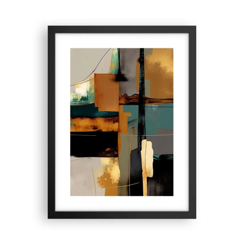 Poster in een zwarte lijst - Abstractie – licht en schaduw - 30x40 cm