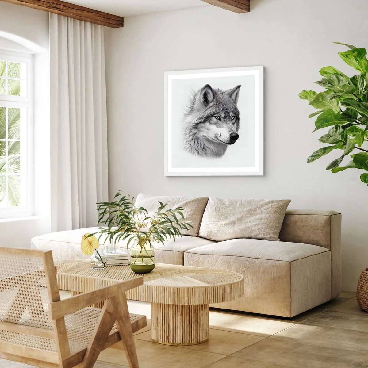 Poster in een witte lijst - Alfa – zonder twijfel - 50x50 cm