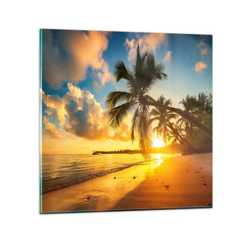Schilderen op glas - Caribische droom - 30x30 cm