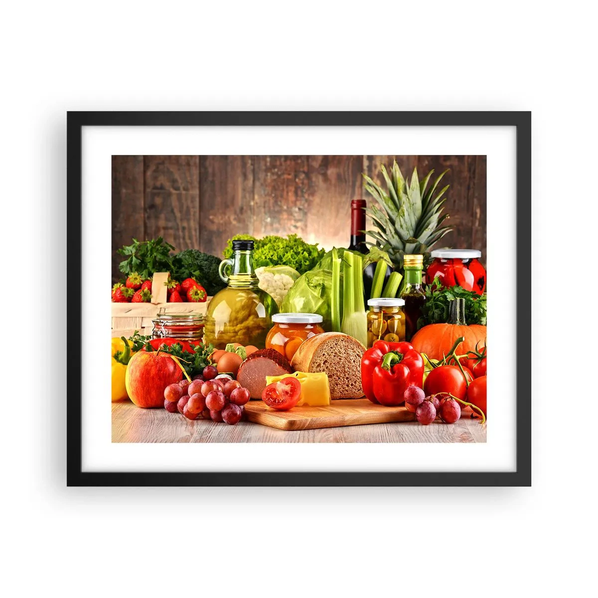 Poster in een zwarte lijst - Gerookt, gebakken en gemarineerd - 50x40 cm