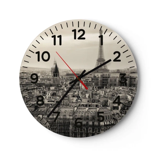 Wandklok - Klok - Over de daken van Parijs - 30x30 cm