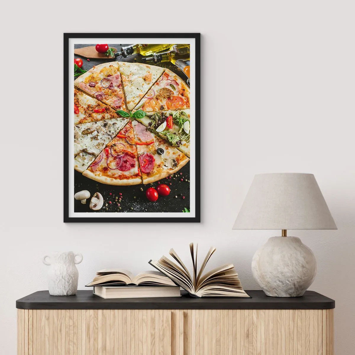 Poster in een zwarte lijst - Een scala aan smaken - 30x40 cm