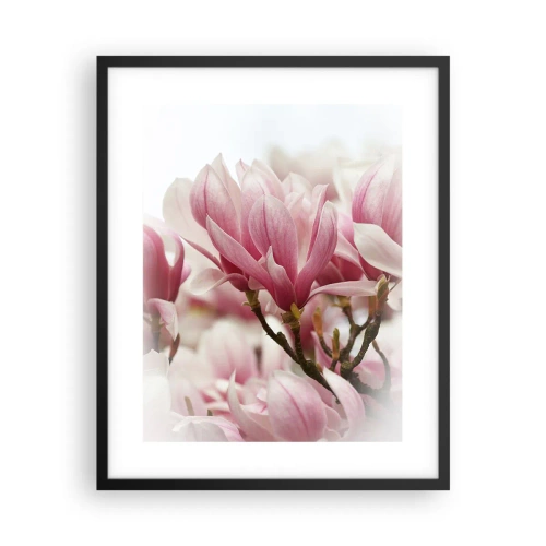 Poster in een zwarte lijst - Lente bloemen - 40x50 cm