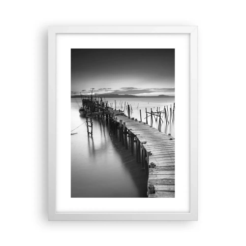 Poster in een witte lijst - De rust van een vergeten kust - 30x40 cm