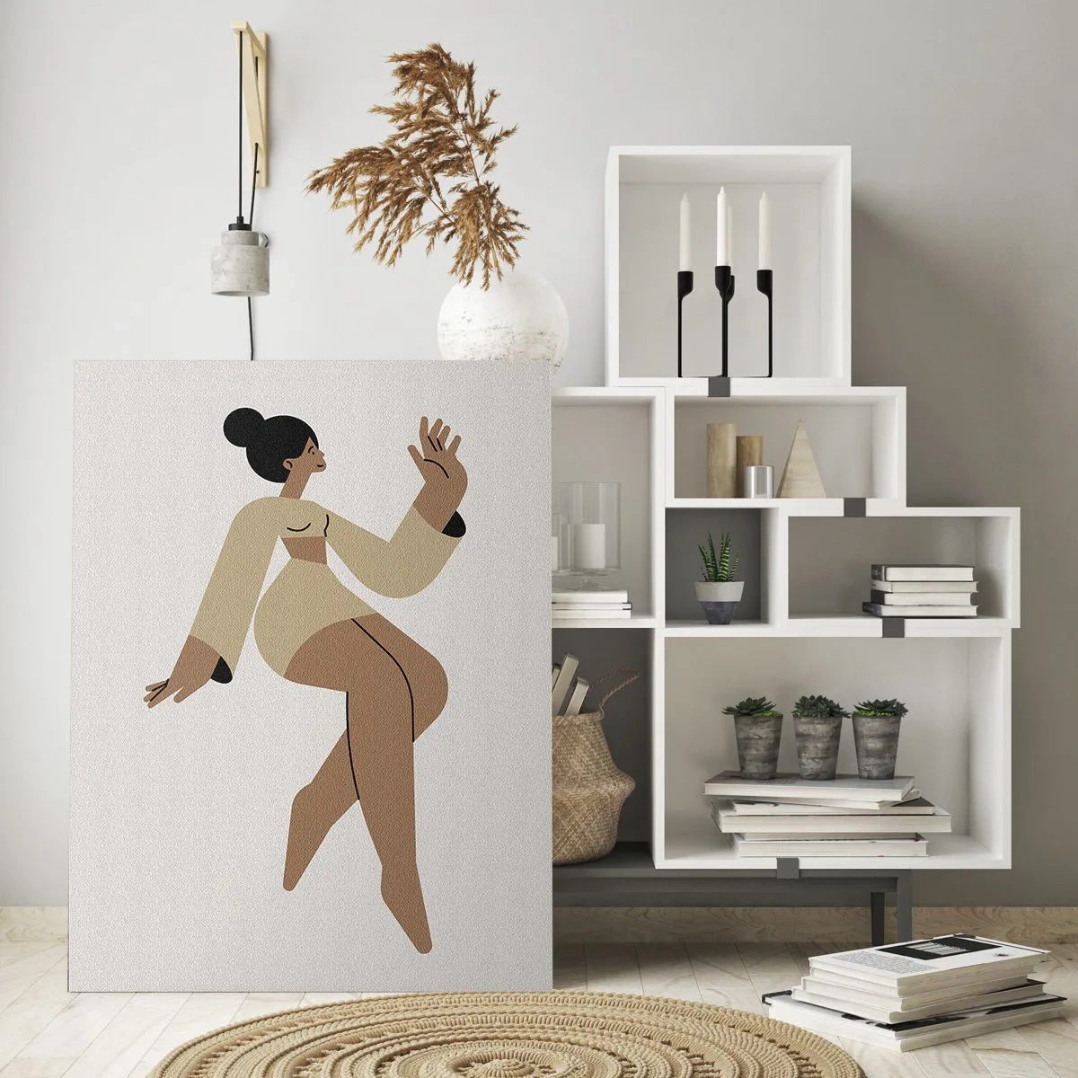 Schilderen op glas - Een sierlijke vorm - 70x100 cm