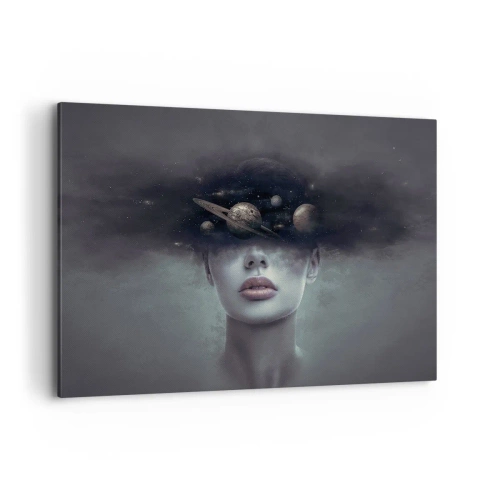 Schilderen op canvas - En de planeten worden gek... - 100x70 cm