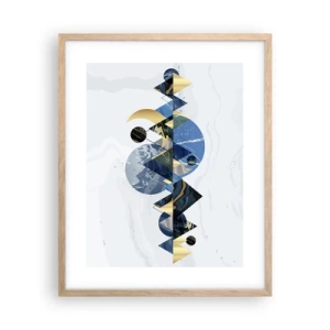 Een poster in een licht eiken lijst - Geometrisch landschap - 40x50 cm