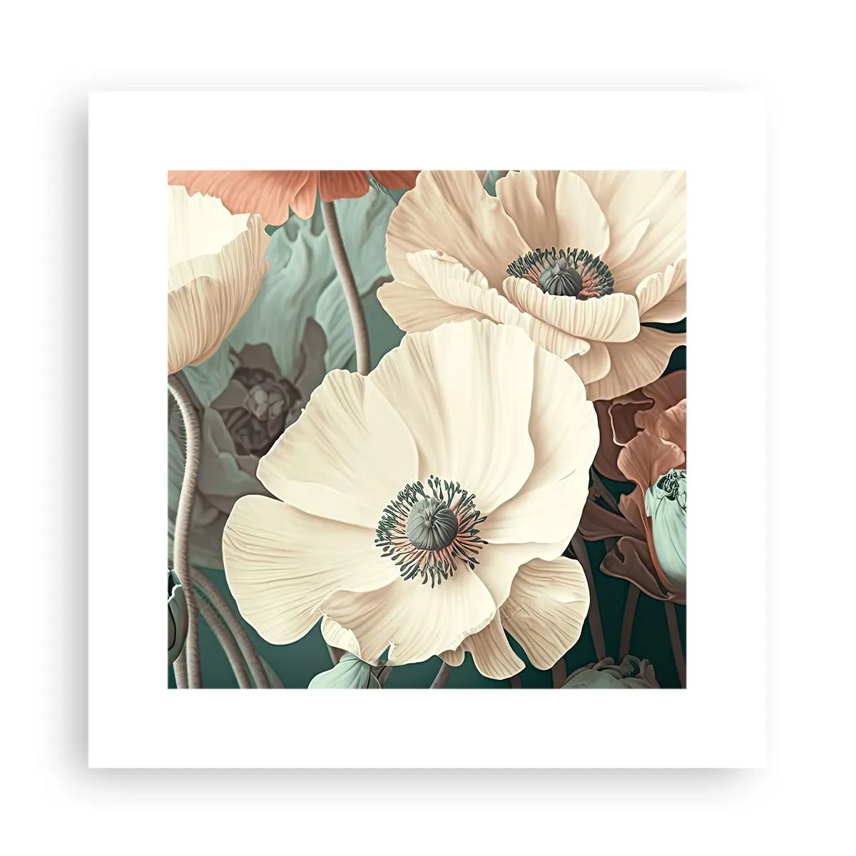 Poster - Het gefluister van klaprozen - 30x30 cm