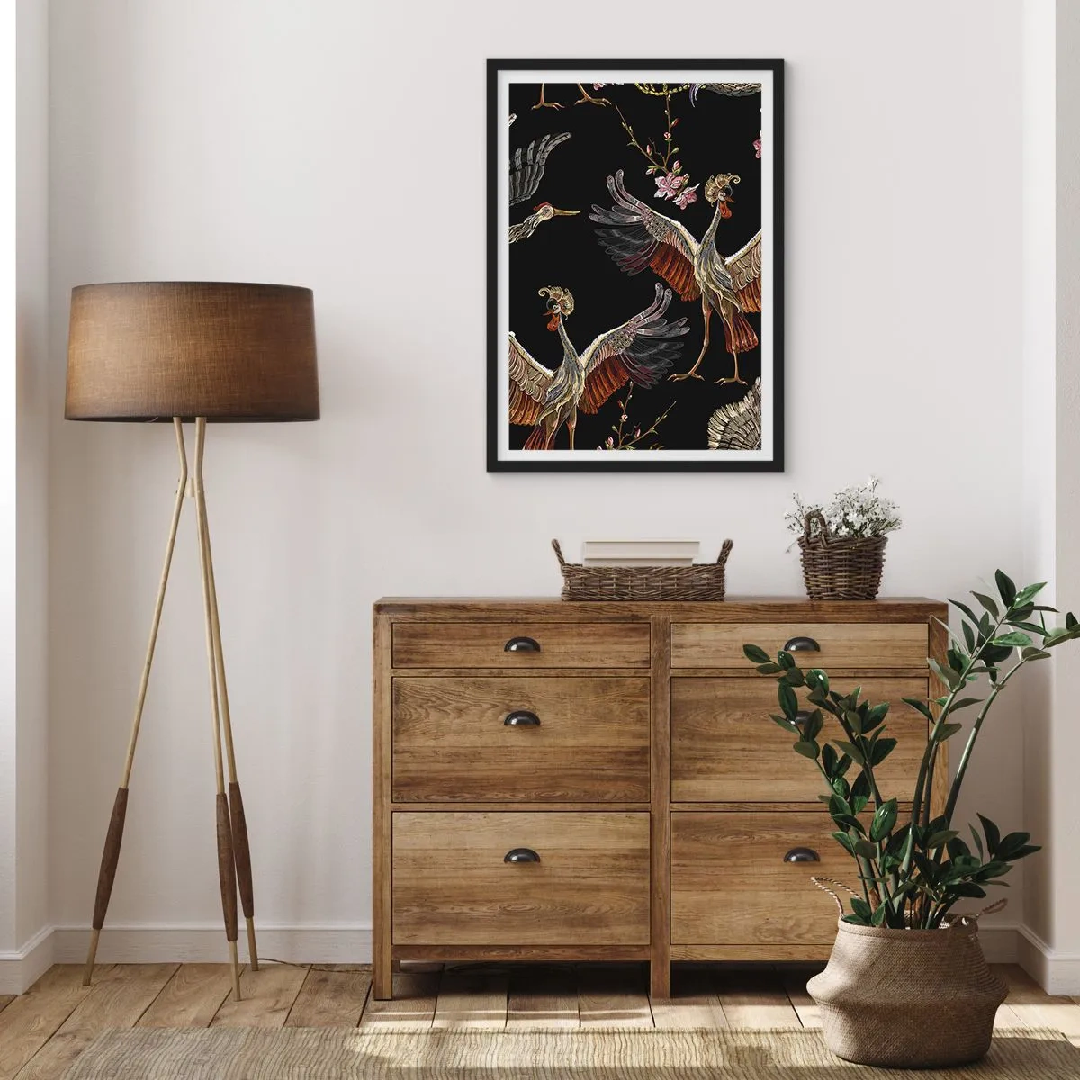 Poster in een zwarte lijst - Een sprookjesvogel - 61x91 cm