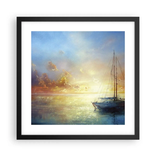 Poster in een zwarte lijst - In een gouden baai - 40x40 cm