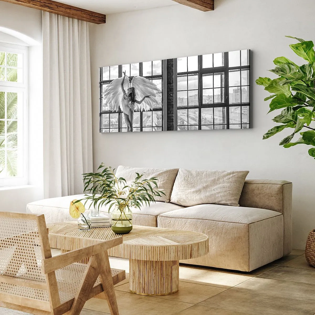 Schilderen op canvas - Stad der Engelen? - 100x40 cm