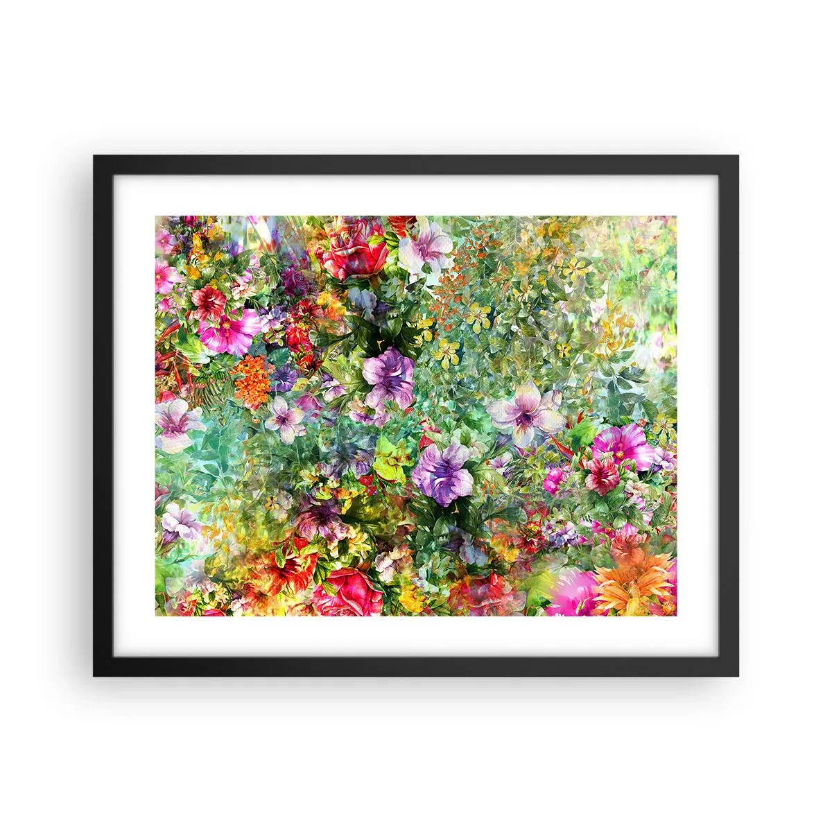 Poster in een zwarte lijst - In bloemen voor verderf - 50x40 cm