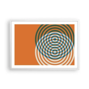 Poster in een witte lijst - Abstracte circulaire variatie - 70x50 cm