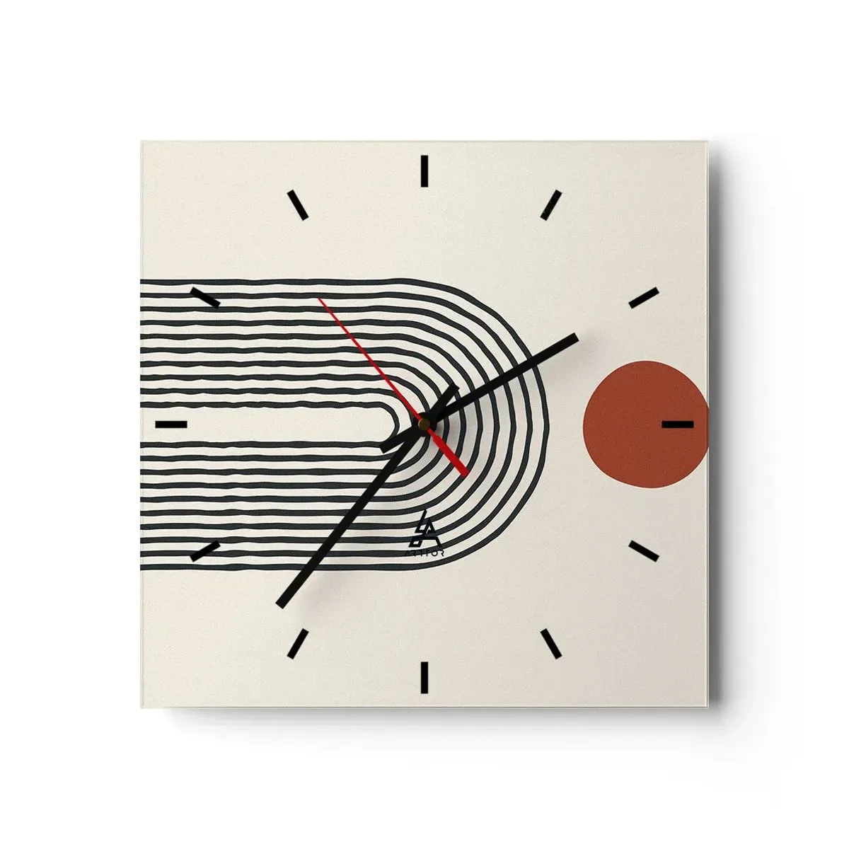 Wandklok - Klok - Magnetisme van vormen en kleuren - 30x30 cm
