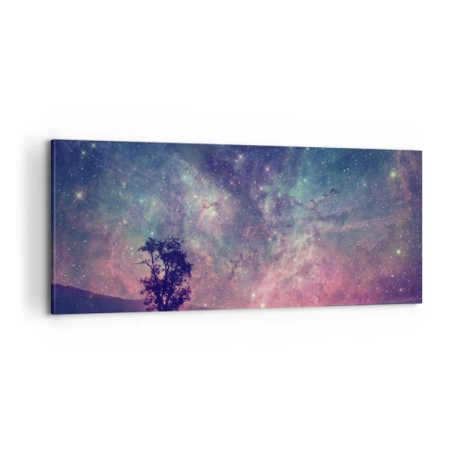 Schilderen op canvas - Onder de magische hemel - 100x40 cm