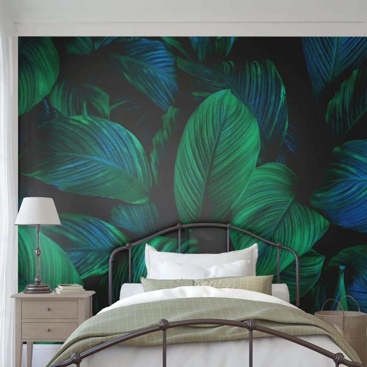 Fotobehang Standard Eco - In de groene menigte - Groene bladeren, Tropische plant, Natuur - 400x280 cm