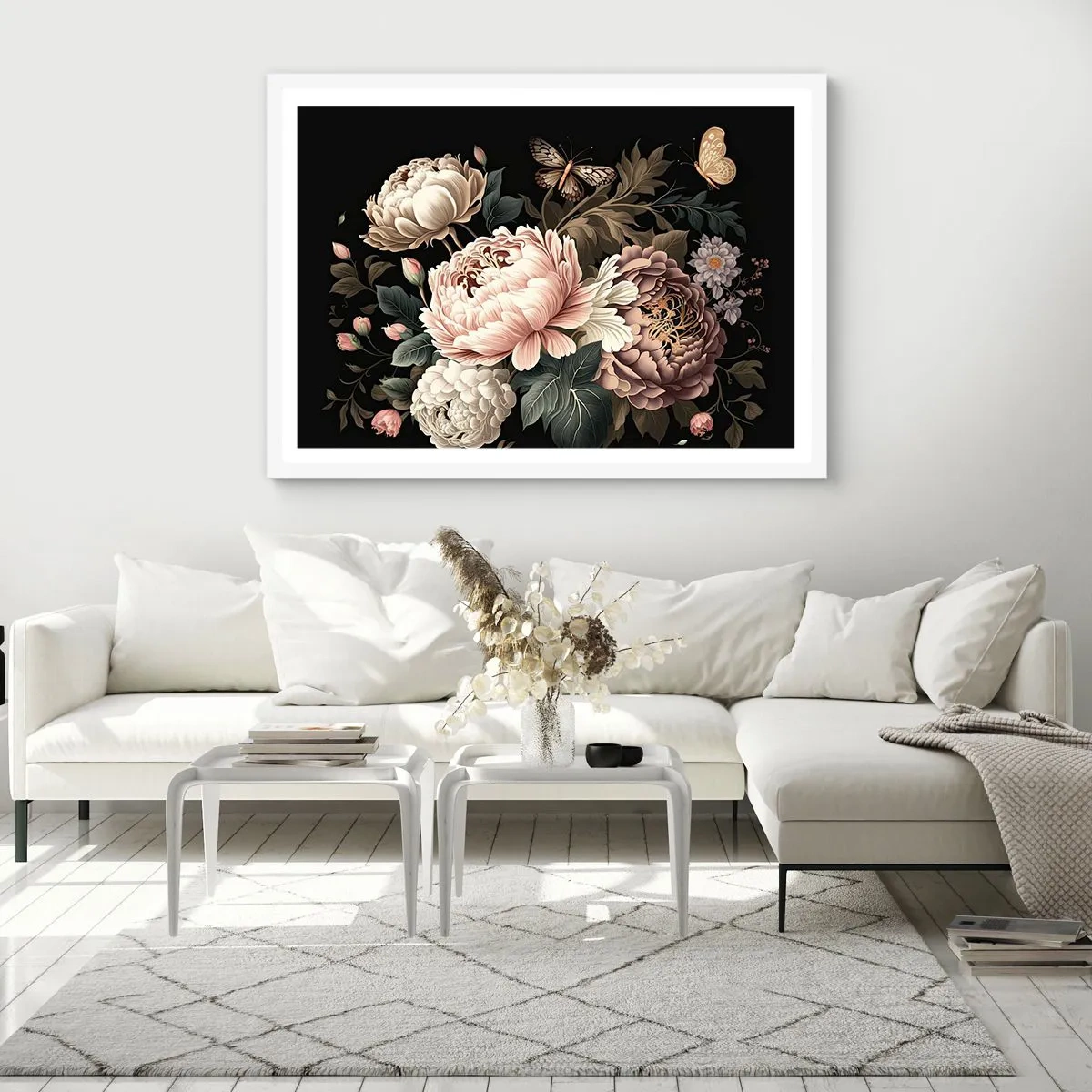 Poster in een witte lijst - In barokstijl - 91x61 cm