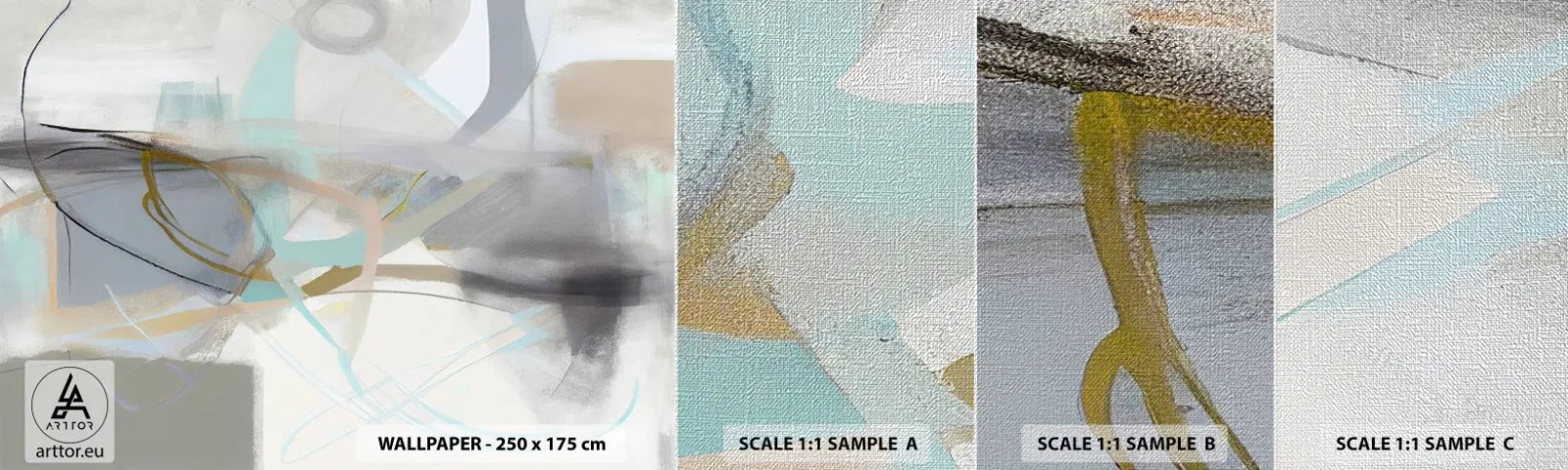 Fotobehang Monster Premium Canvas - Mistige abstractie - Abstractie, Deel, Helder - 100x30 cm