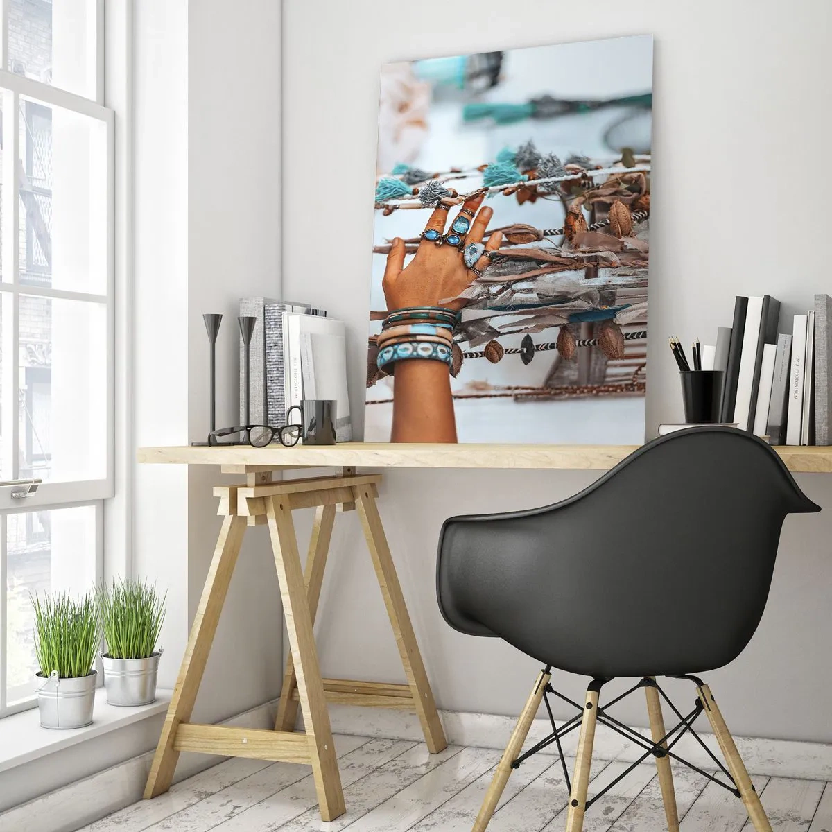 Schilderen op glas - Lokale schatten - 70x100 cm