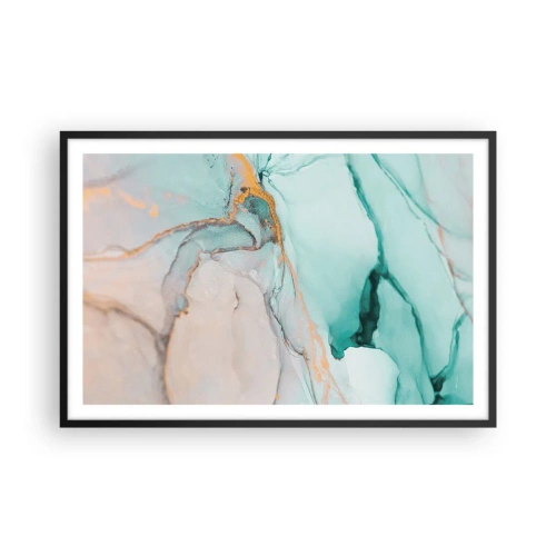 Poster in een zwarte lijst - Een dans van vormen en kleuren - 91x61 cm