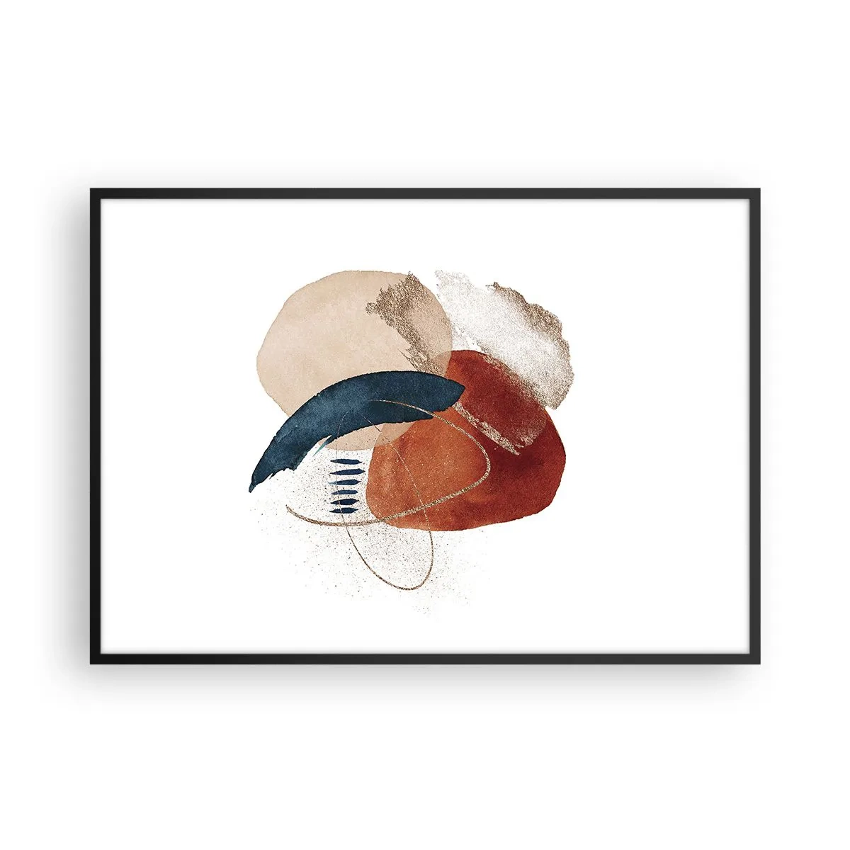 Poster in een zwarte lijst - Ovale compositie - 100x70 cm