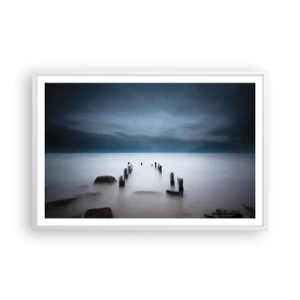 Poster in een witte lijst - Peinzend meer - 91x61 cm