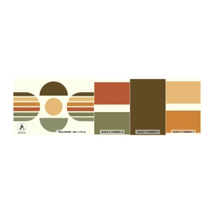 Fotobehang Monster Zelfklevend Deluxe Sticker - In aardetinten - Abstractie, Deel, Grafisch - 100x30 cm