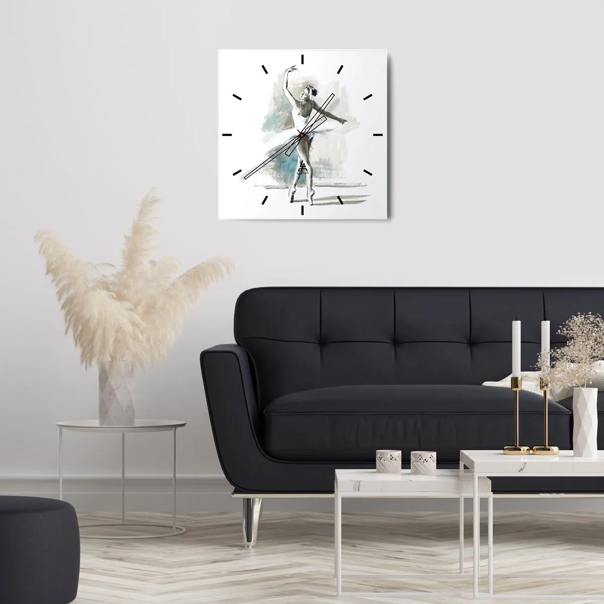 Wandklok - Klok - Betoverd in een zwaan - 30x30 cm