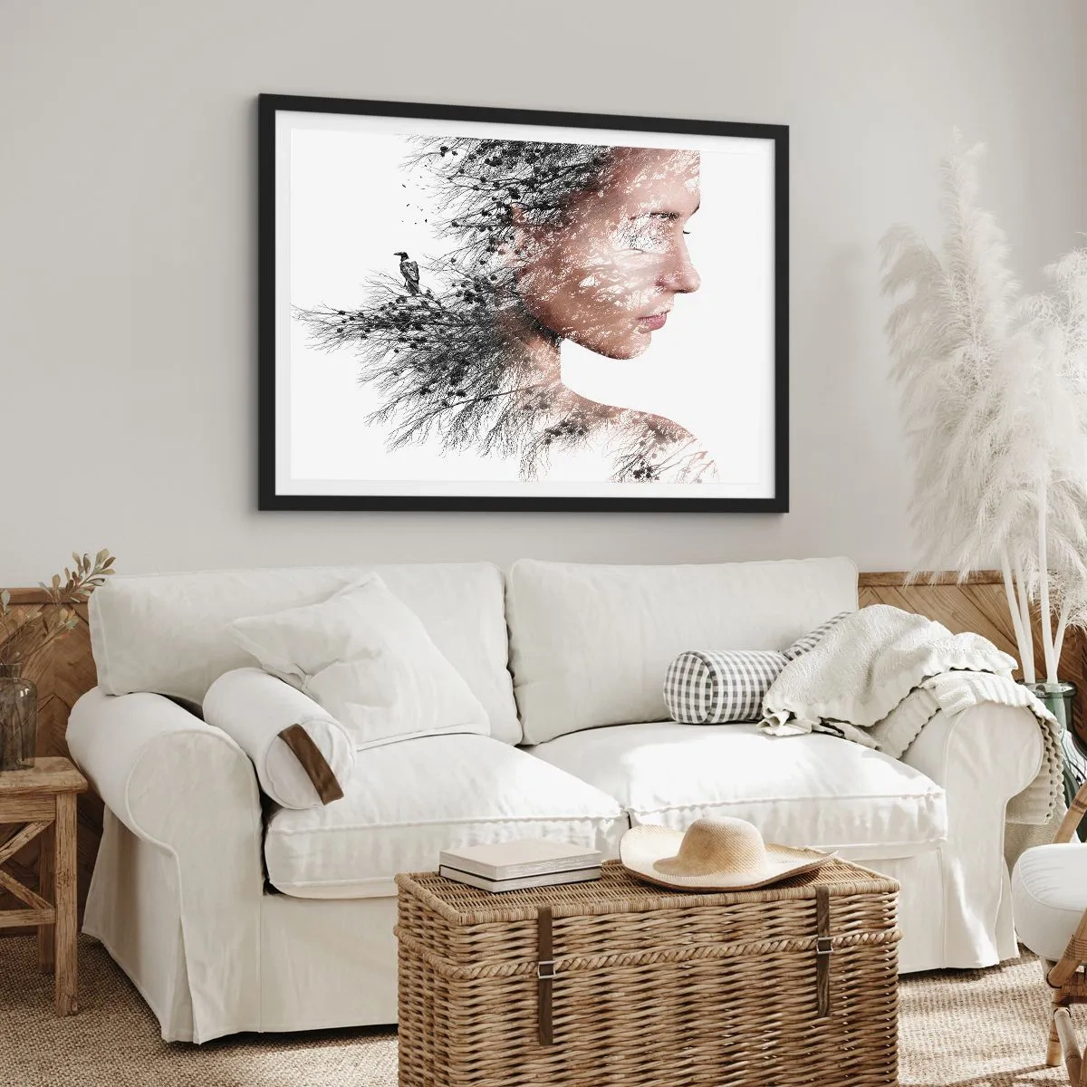 Poster in een zwarte lijst - De geest van het bos - 100x70 cm