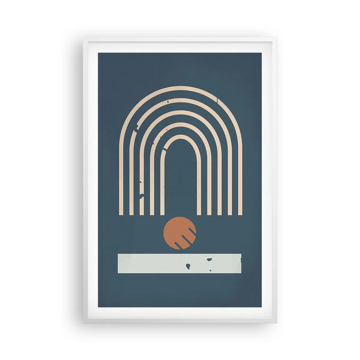 Poster in een witte lijst - Geometrie op de granaatappel - 61x91 cm