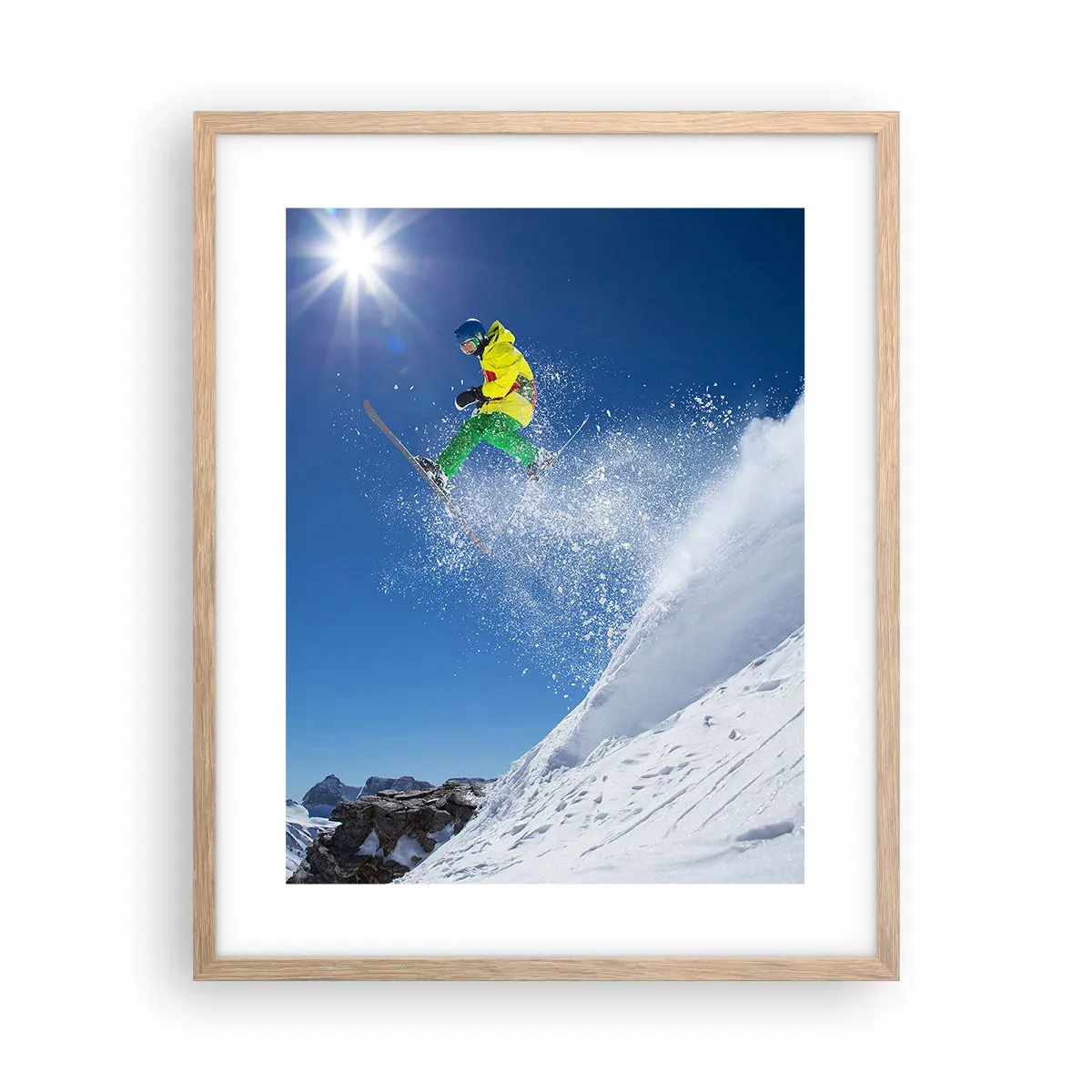 Een poster in een licht eiken lijst - Dansend met de bergen - 40x50 cm