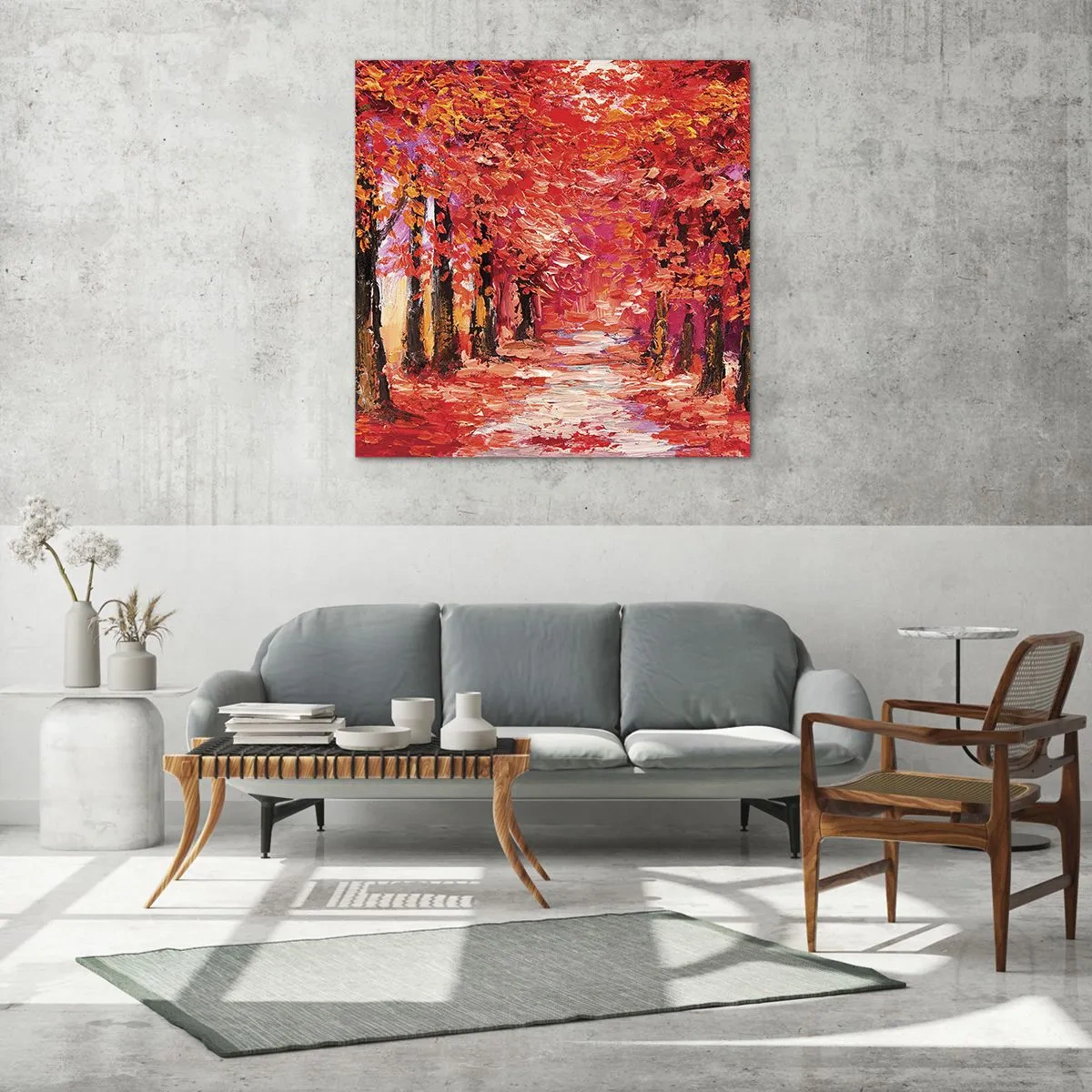 Schilderen op glas - Herfst impressie - 70x70 cm