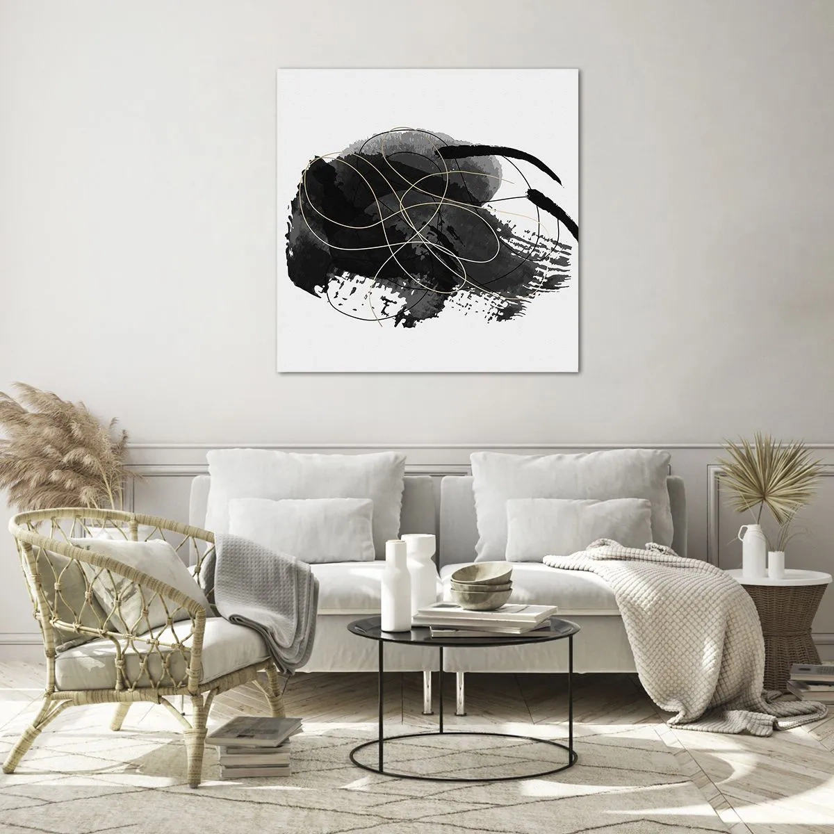 Schilderen op glas - Gemaakt uit zwart - 30x30 cm
