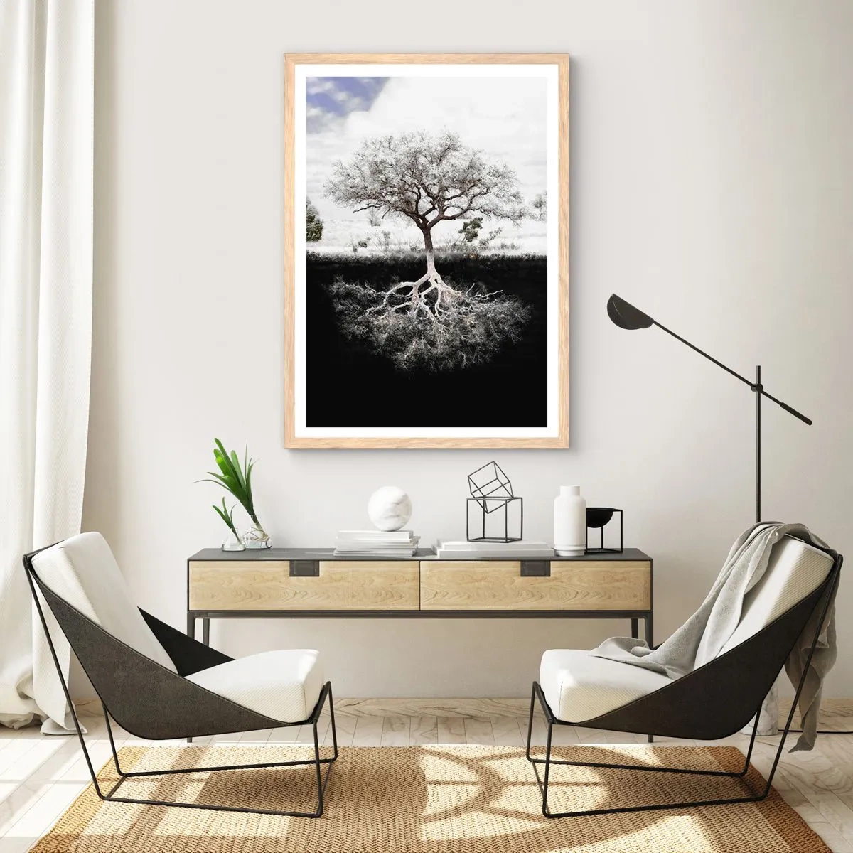 Een poster in een licht eiken lijst - De natuur van de wereld ontdekken - 61x91 cm