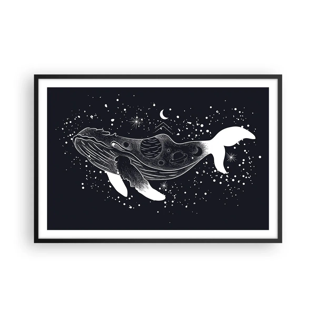 Poster in een zwarte lijst - In de oceaan van het universum - 91x61 cm