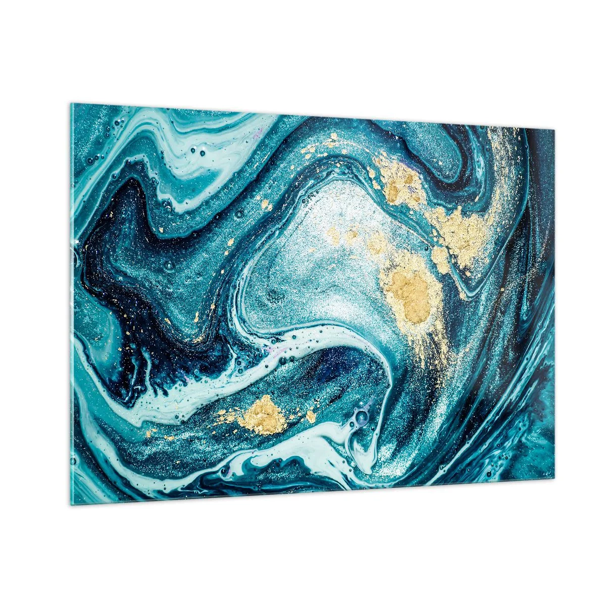 Schilderen op glas - Blauwe draaikolk - 100x70 cm
