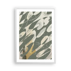 Poster in een witte lijst - Ritmische abstractie - 50x70 cm