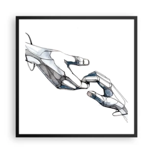 Poster in een zwarte lijst - Een goed gebaar - 60x60 cm