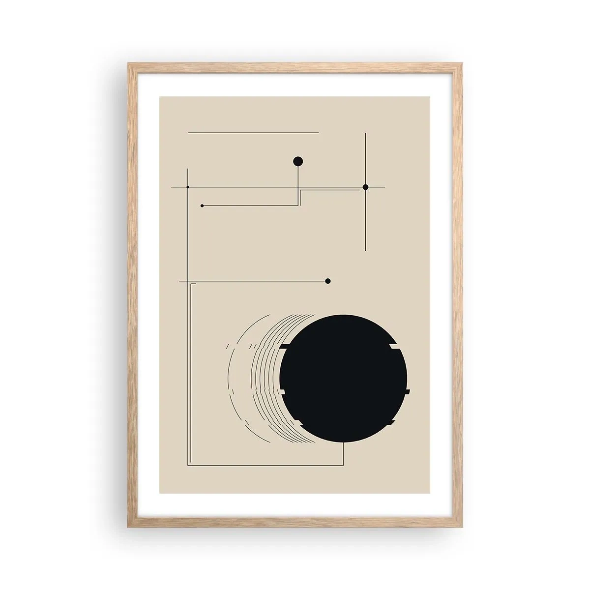 Een poster in een licht eiken lijst - Een flexibele en dynamische compositie - 50x70 cm