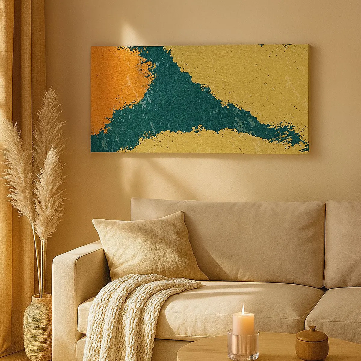 Schilderen op canvas - Abstractie – langzame beweging - 100x40 cm