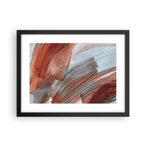 Poster in een zwarte lijst - Herfst en winderige abstractie - 40x30 cm